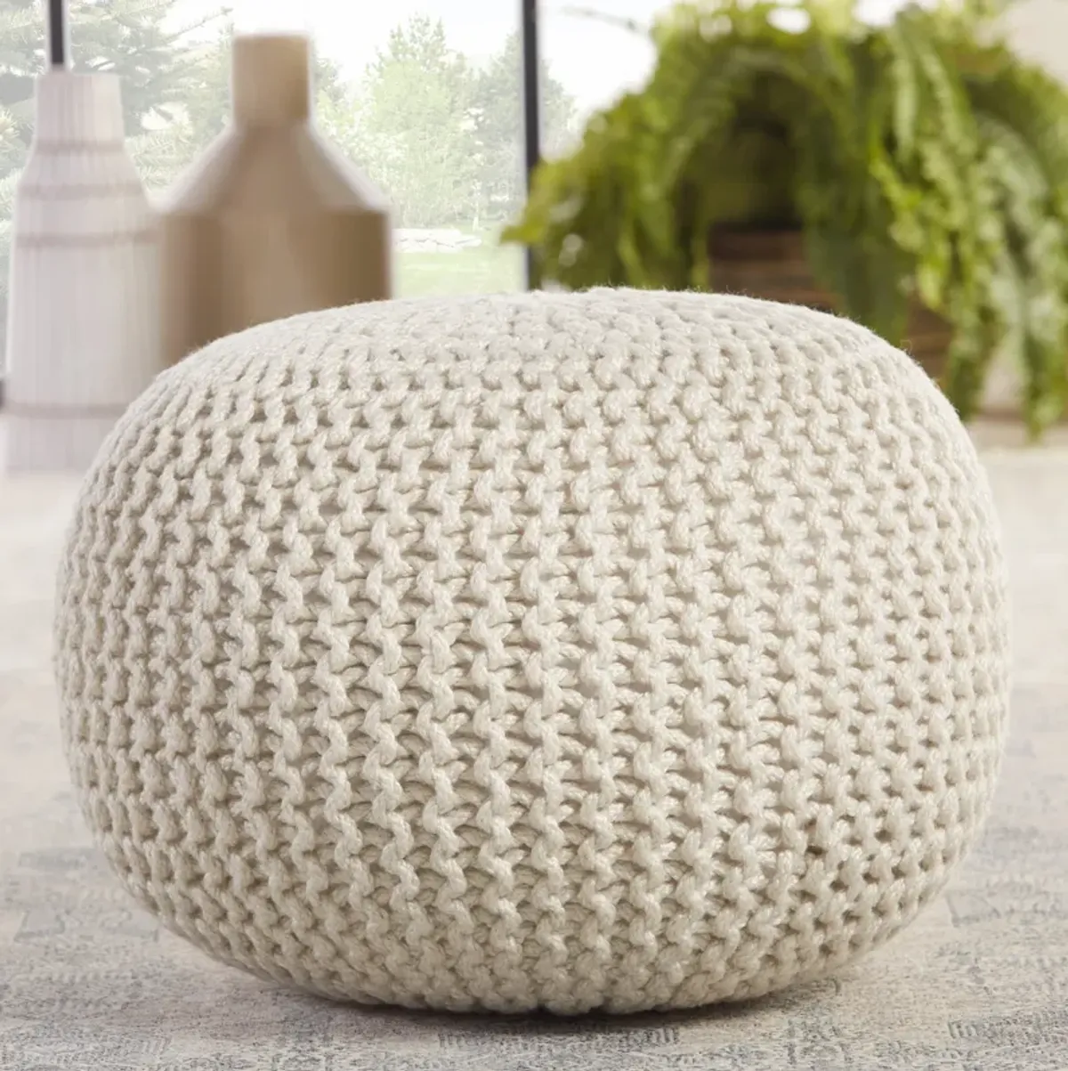 SPECTRUM RAYS POUF White