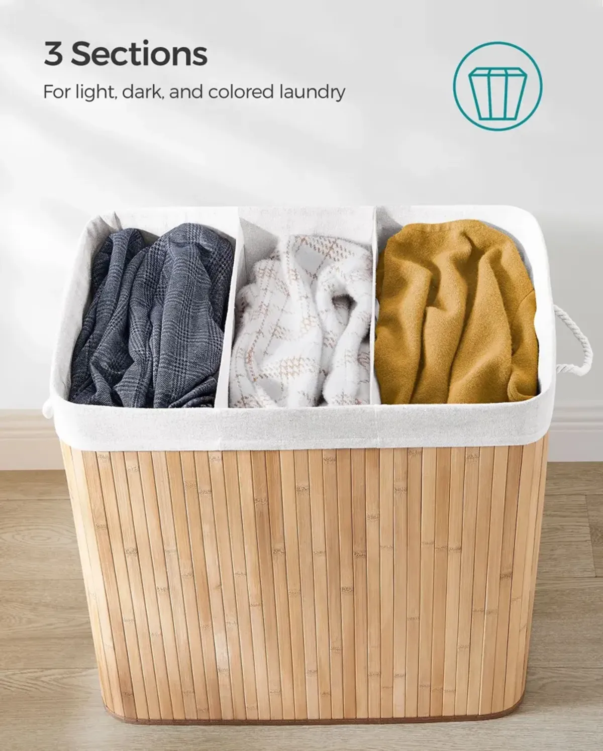 39.6-Gallon Laundry Hamper with Lid Large Capacity