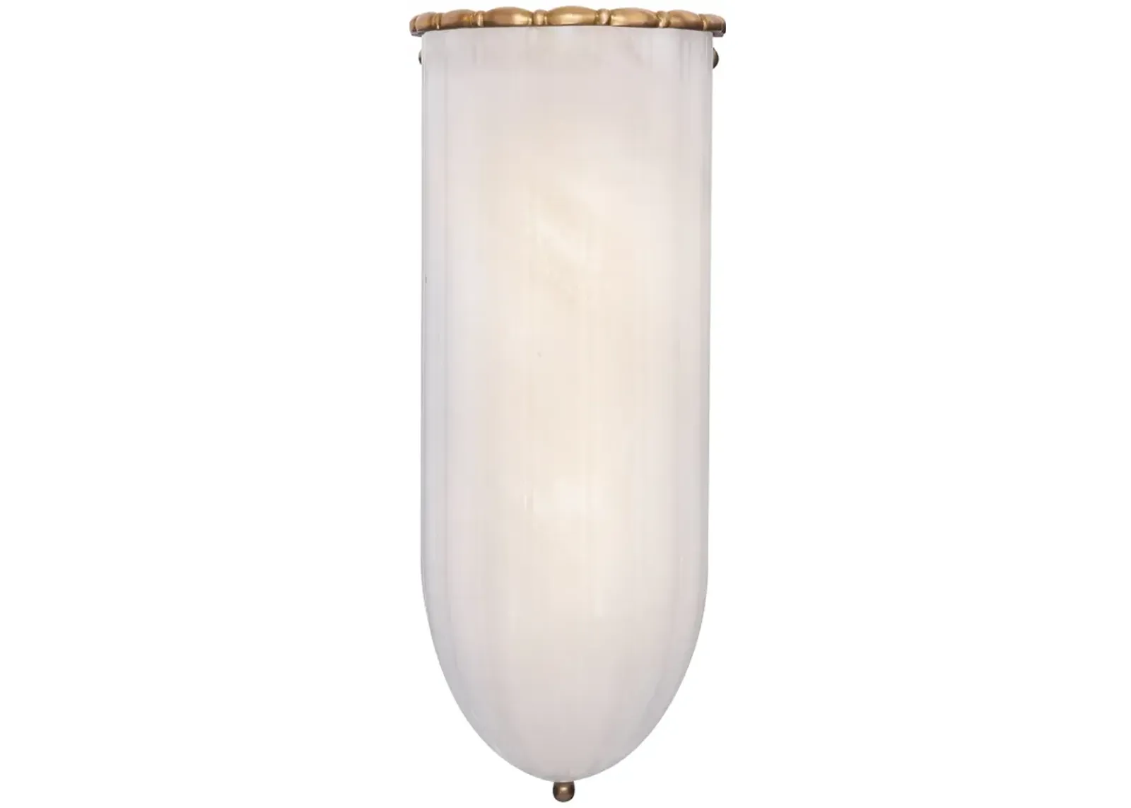 Rosehill Linear Wall Light in Hand-Rubbed Antique Brass with White Stripe Glass