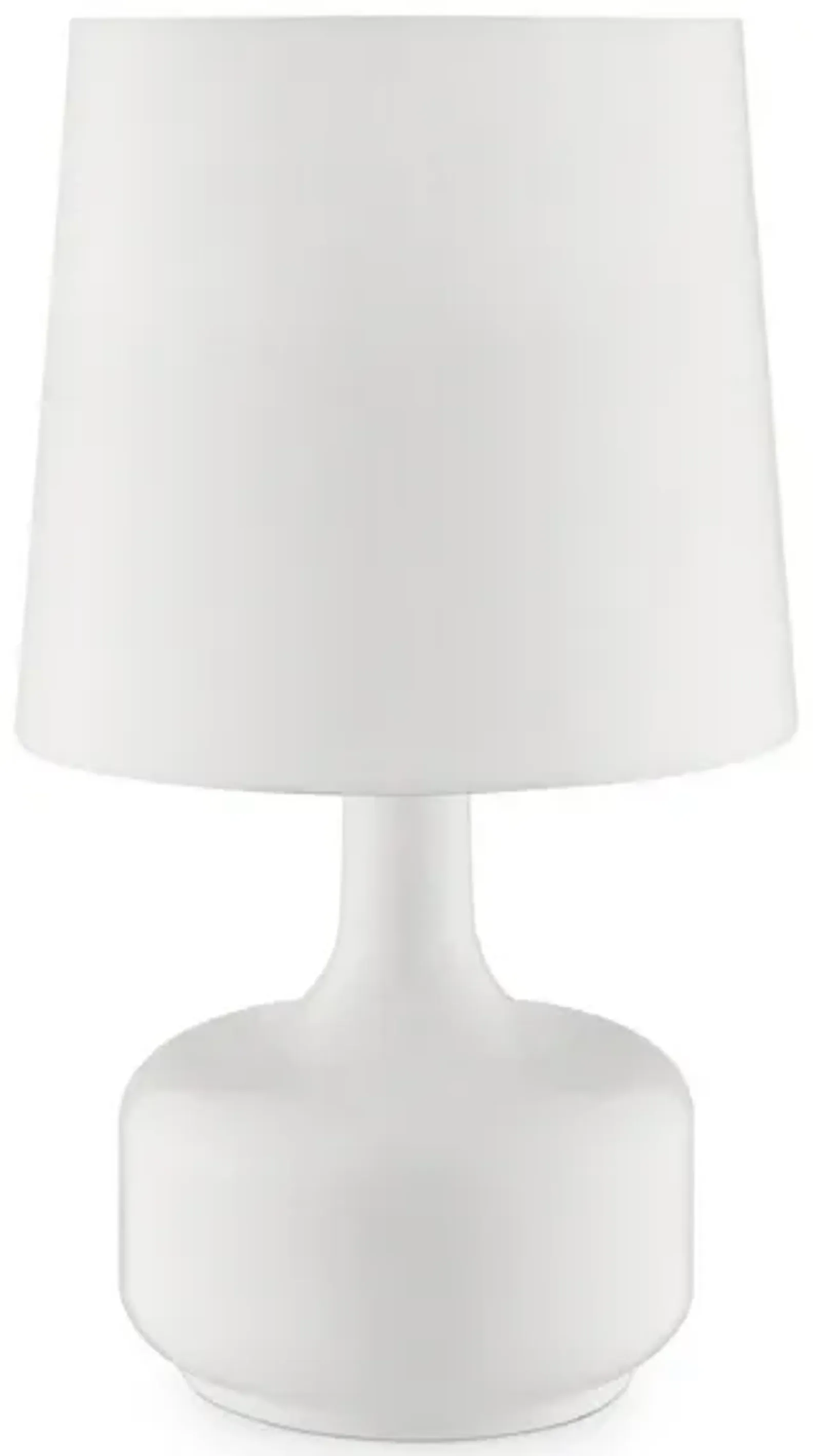 Table Lamp with Teardrop Metal Base and Fabric Shade, White-Benzara