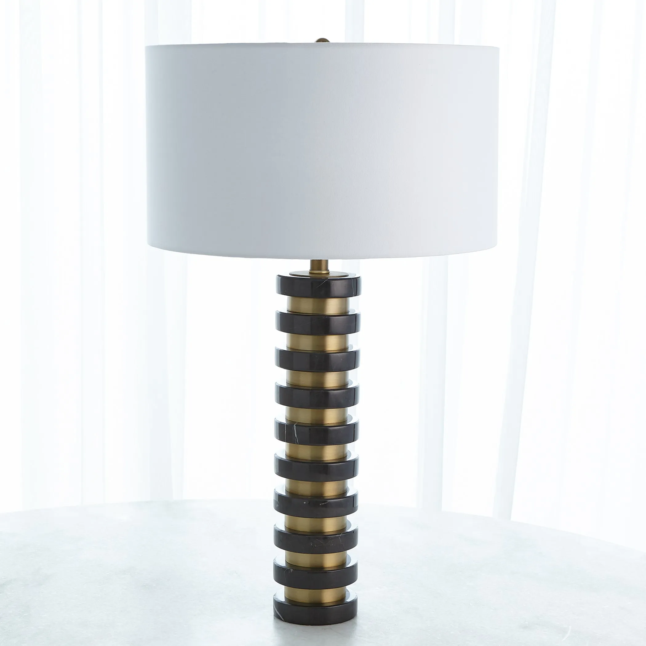 Marble Stack Lamp-Black