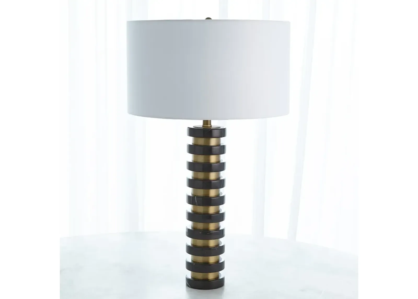 Marble Stack Lamp-Black