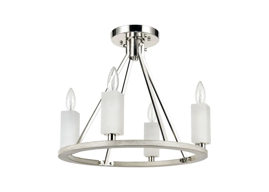 White Stone Semi Flush Mount