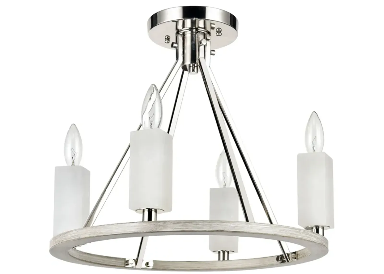 White Stone Semi Flush Mount