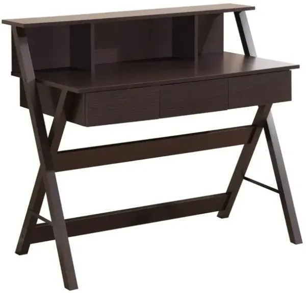 Writing Desk with Storage. Color: Wenge