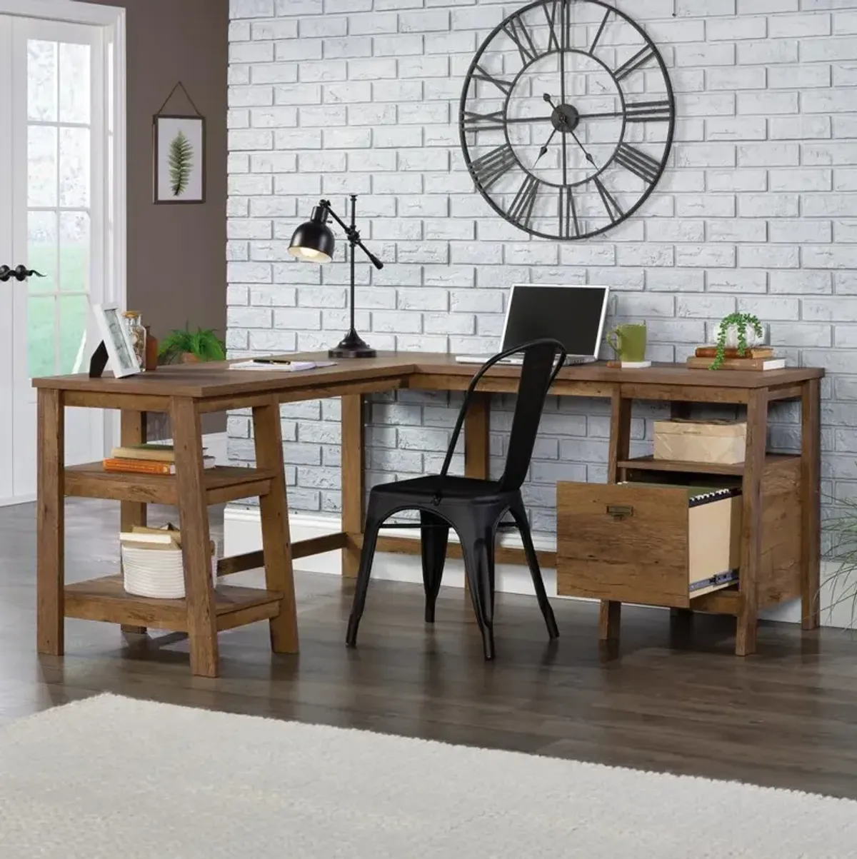 Sauder Trestle L-Desk Vo