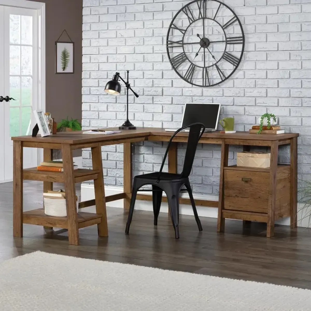 Sauder Trestle L-Desk Vo