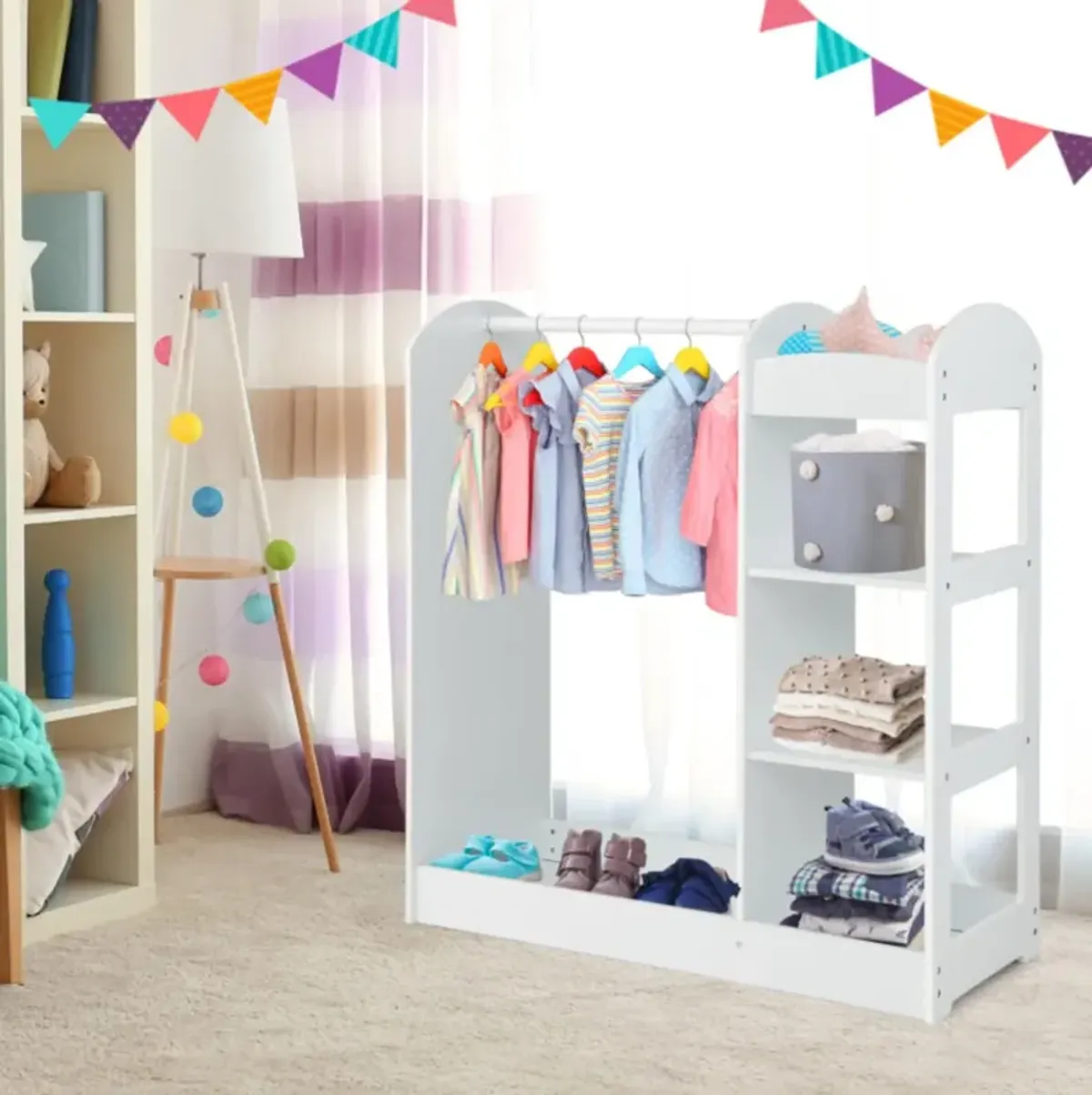 Hivvago Kids Dress Up Storage with Mirror