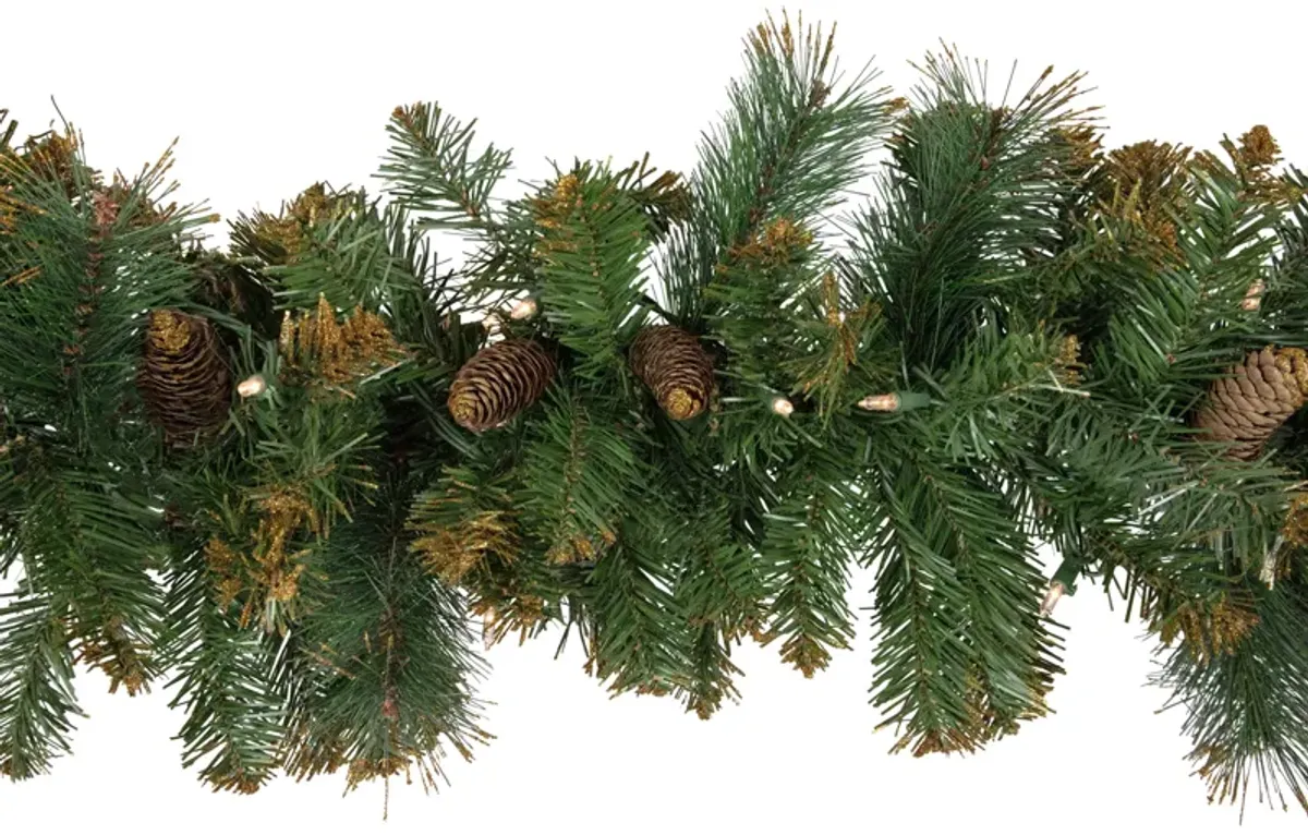 9' x 10" Pre-Lit Yorkville Pine Artificial Christmas Garland - Clear Lights