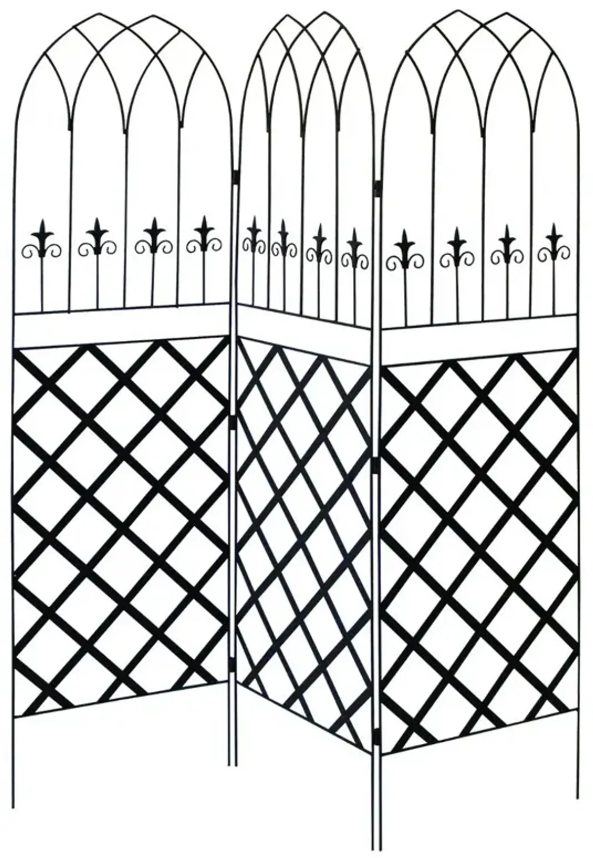 Elegant 3-Panel Garden Trellis – Sturdy Metal Lattice Screen for Outdoor & Backyard Privacy