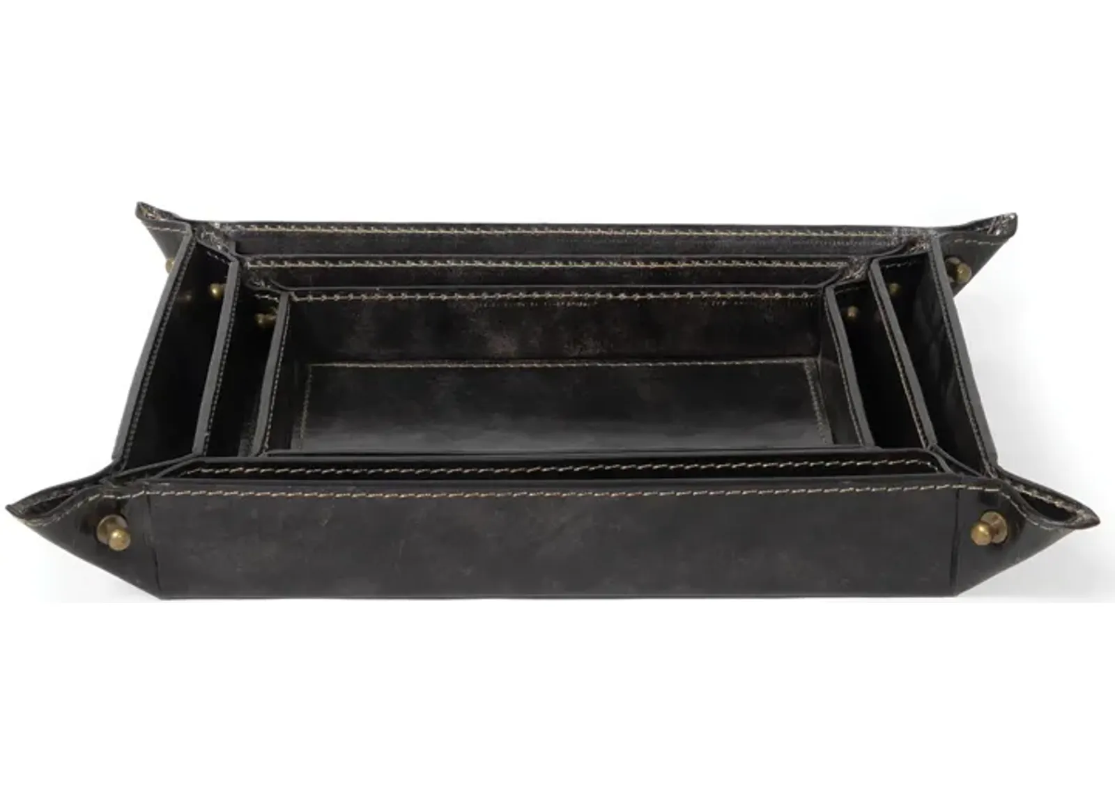 Derby Leather Tray Set