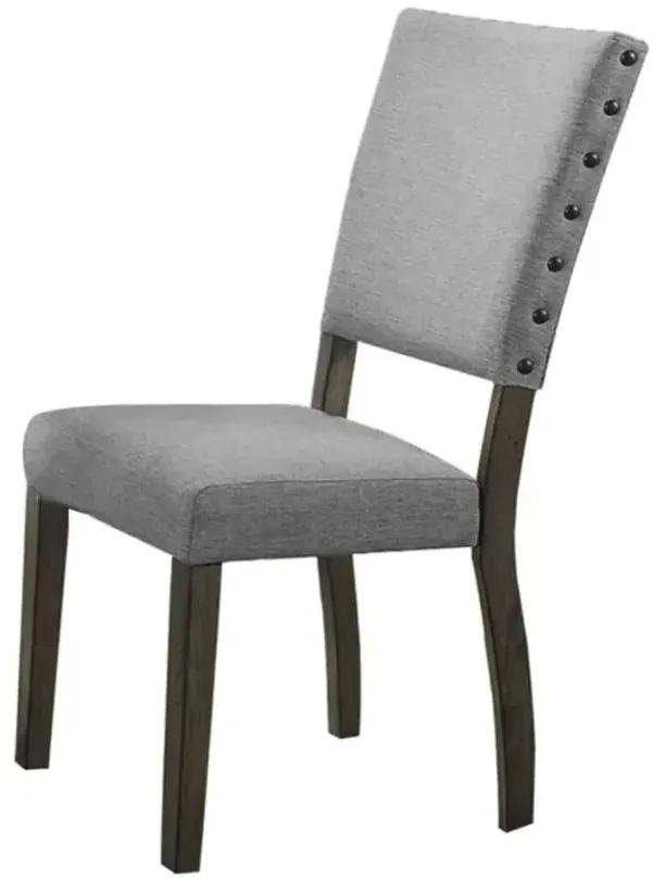 Best Master Anna Fabric Upholstered Side Chair in Rustic Light Gray (Set of 2)