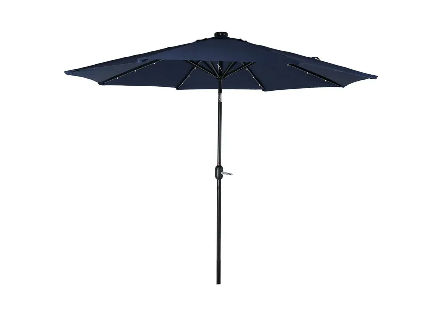 Sunnydaze 9 ft Solar Aluminum Patio Umbrella with Tilt and Crank