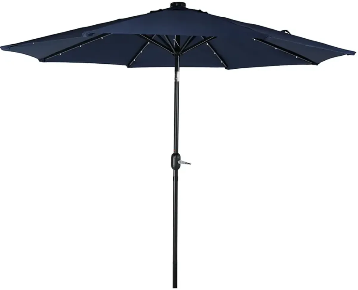 Sunnydaze 9 ft Solar Aluminum Patio Umbrella with Tilt and Crank