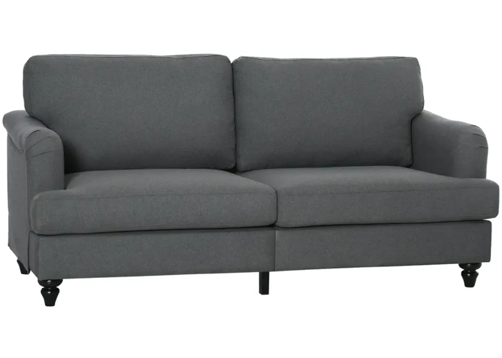 Slate Gray Seating: Versatile Loveseat with Wooden Legs