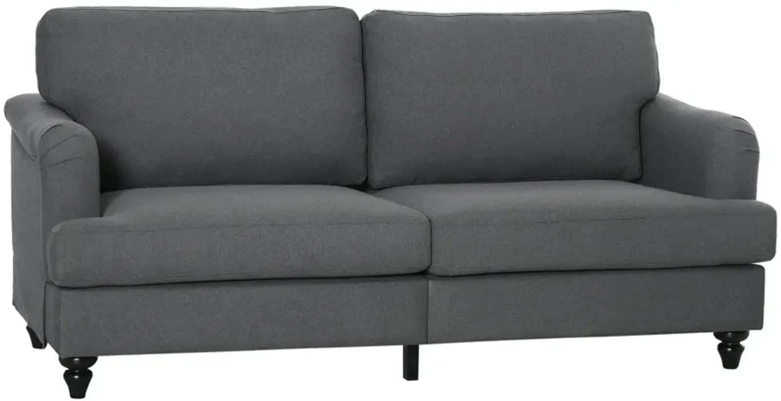 Slate Gray Seating: Versatile Loveseat with Wooden Legs