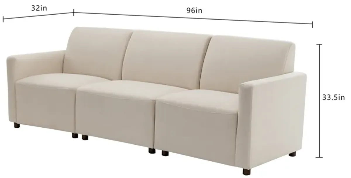 Duvall 3 Piece Modular Sofa - Natural Performance Fabric with Recycled Polyester