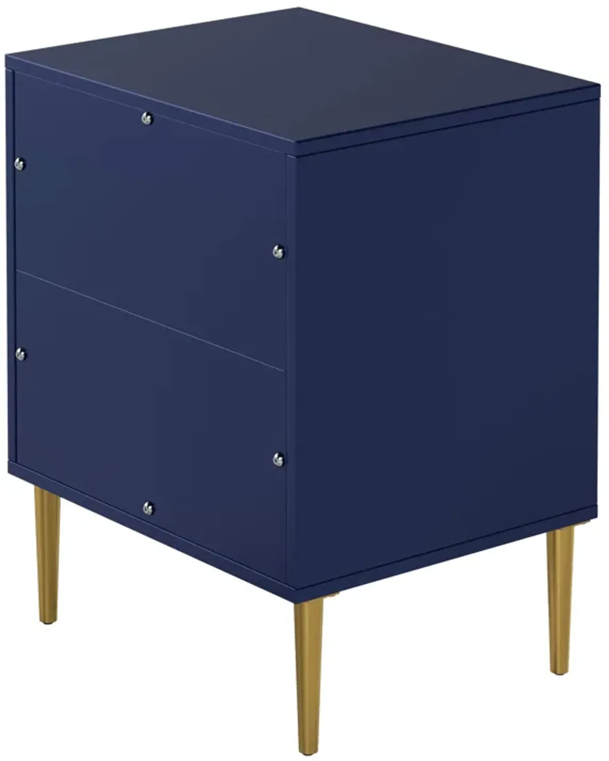 Green 2-Drawer Wood Nightstand with Tapered Support Legs