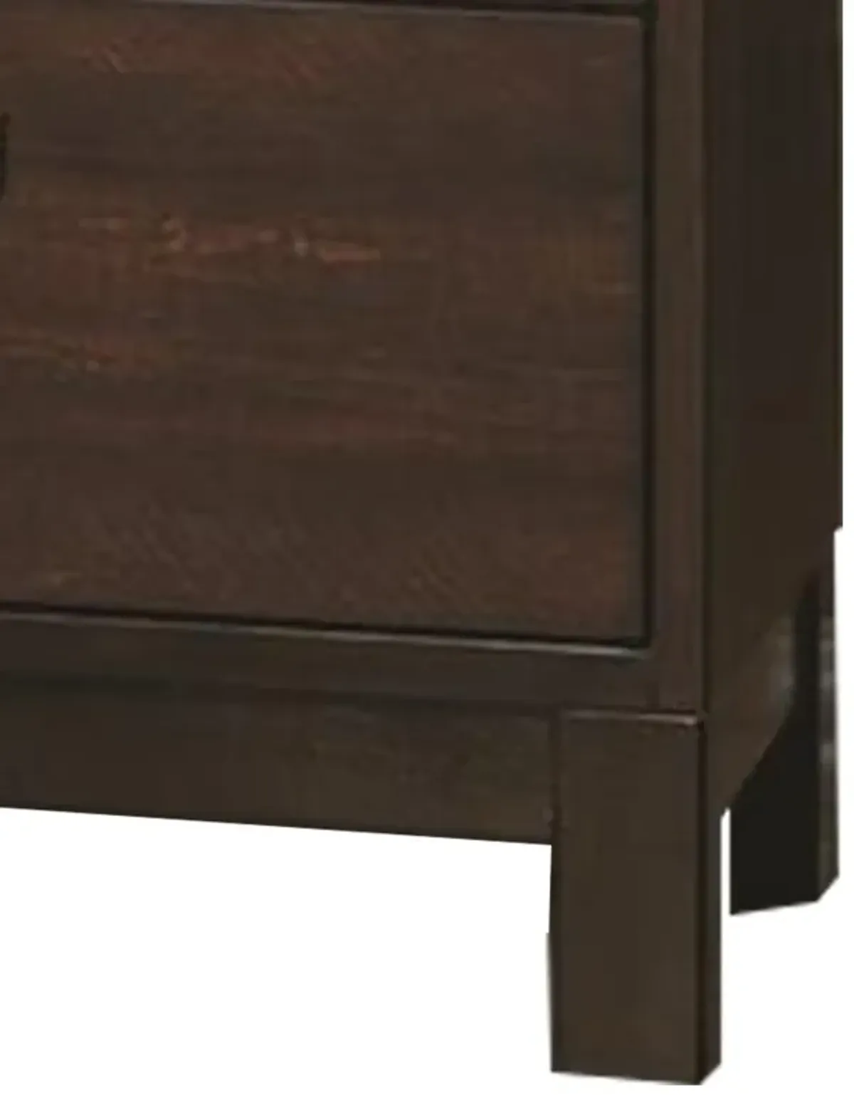 Wooden Nightstand with Two Drawers and Metal Bar Handles, Brown-Benzara