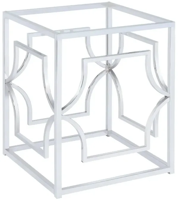 Starlight Square Metal Dining Table Base Chrome