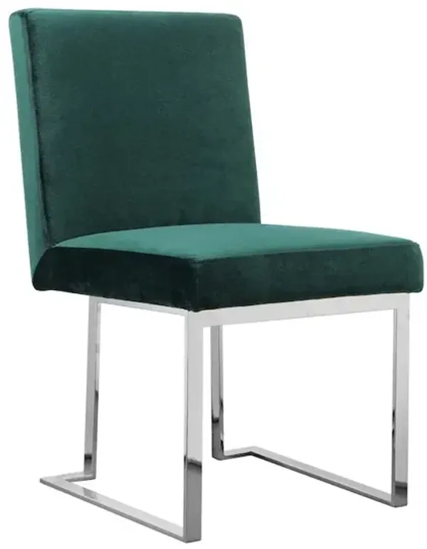 Pangea Home Dexter Side Chair Velvet Green (Set Of 2)
