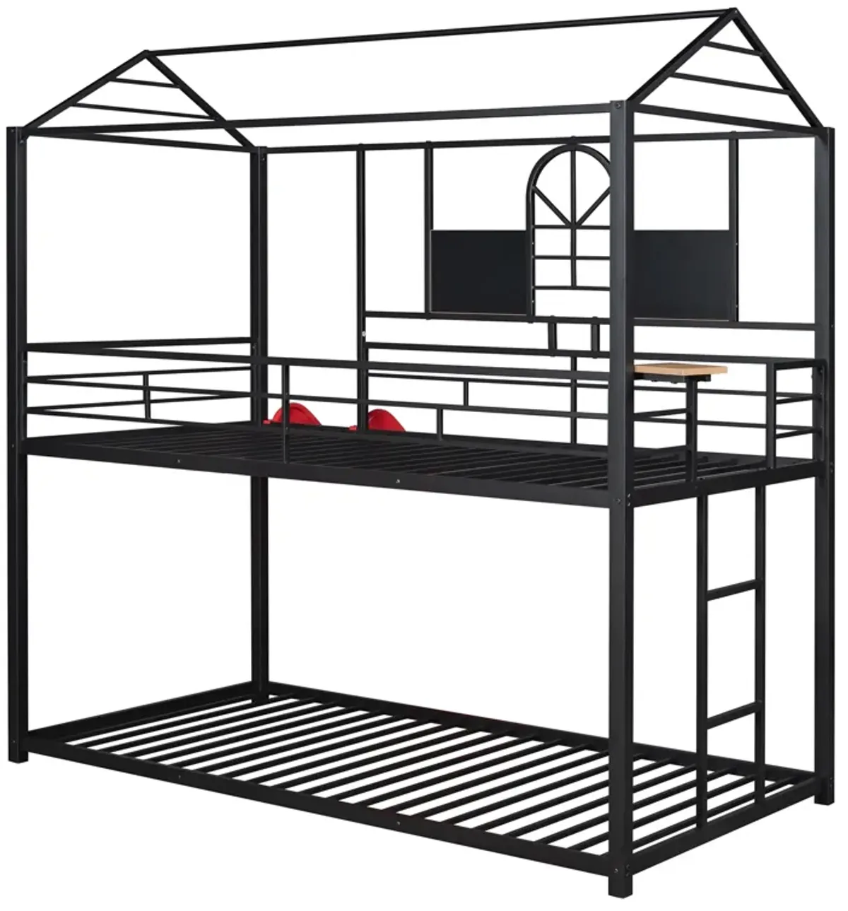 Merax Metal Bunk Bed House Bed With Slide