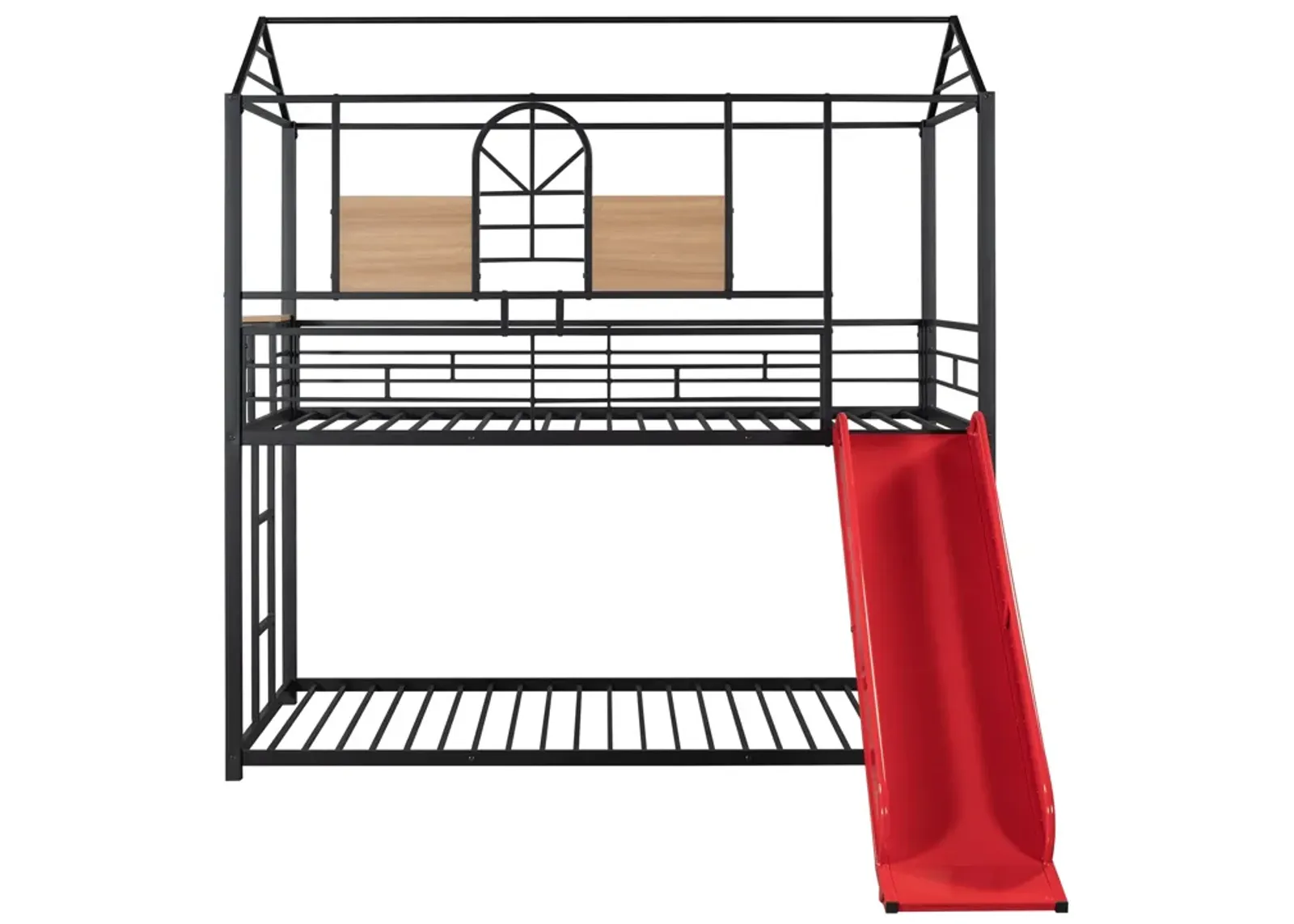 Merax Metal Bunk Bed House Bed With Slide