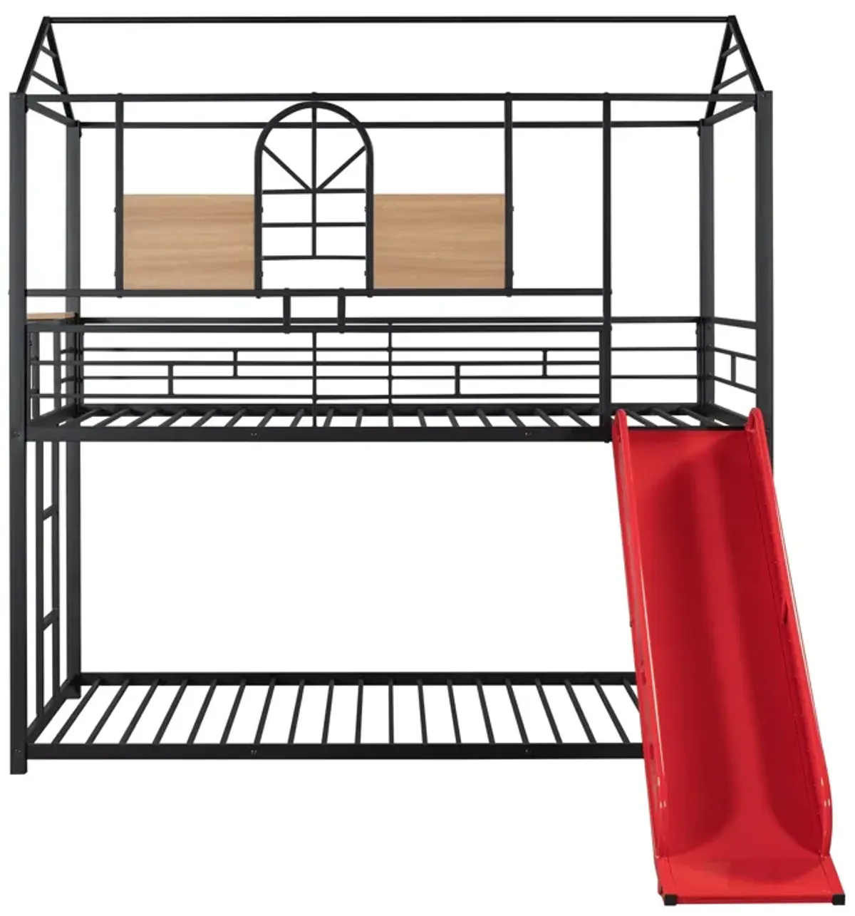 Merax Metal Bunk Bed House Bed With Slide