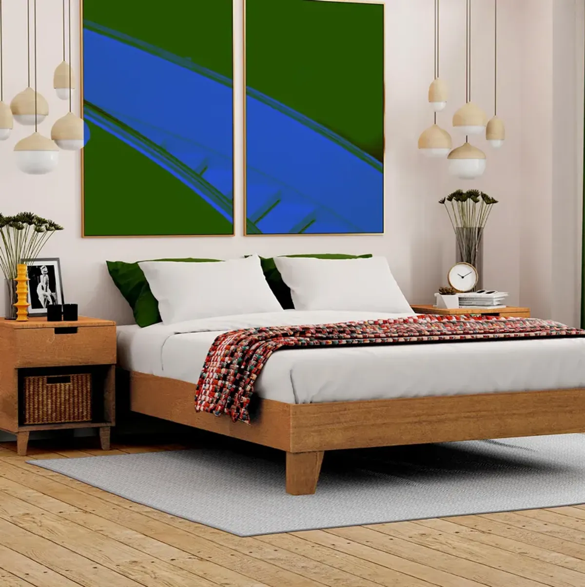 eLuxury Wooden Platform Bed Frame