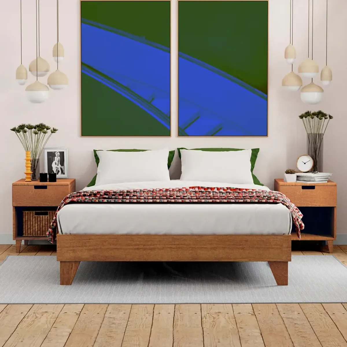 eLuxury Wooden Platform Bed Frame