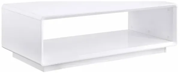 Paseo Rectangular Cocktail Coffee Table White High Gloss