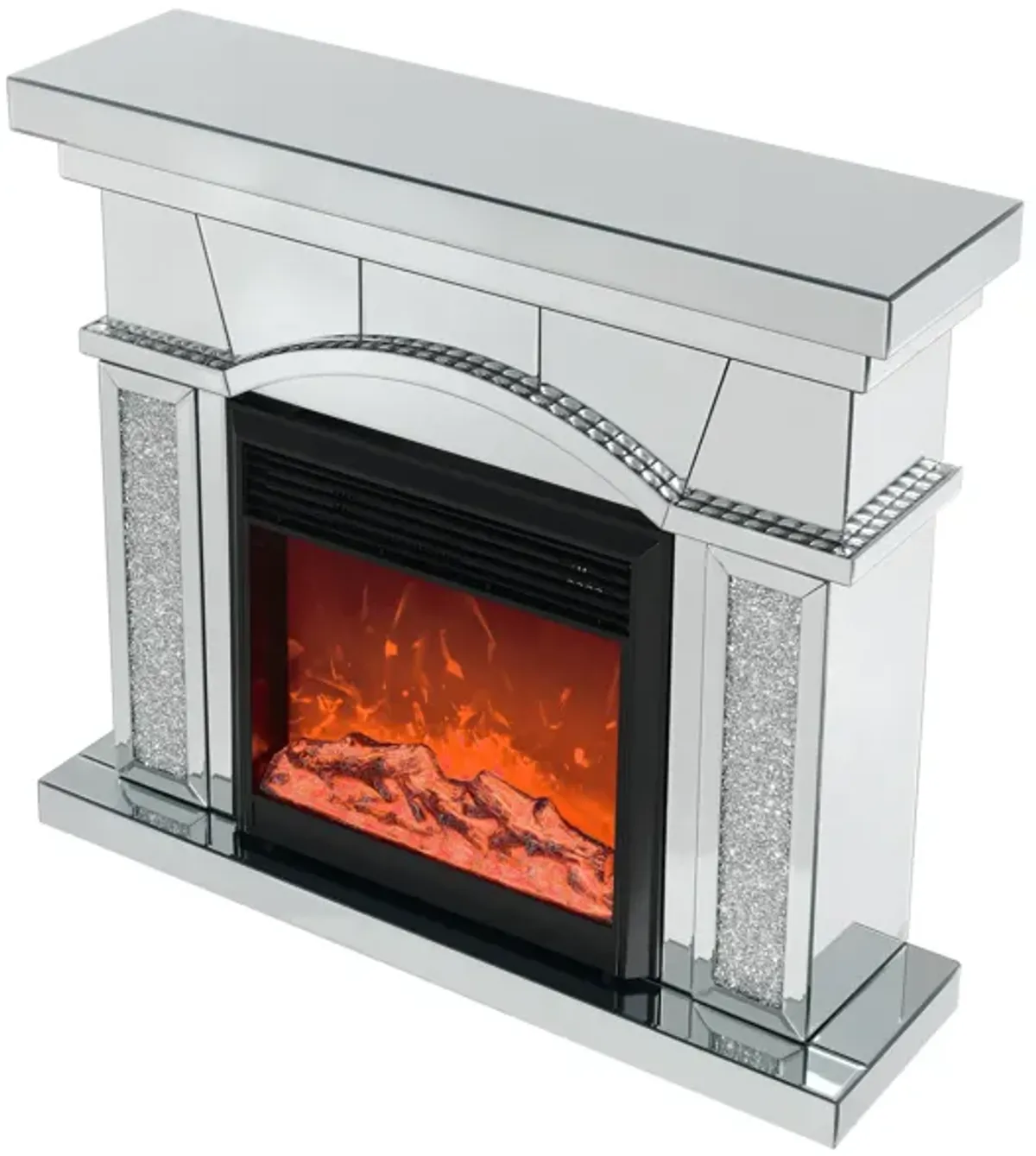 Streamdale 46" x 12.5" x 41" Acrylic Mirrored Fireplace Cabinet