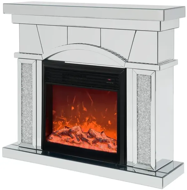 Streamdale 46" x 12.5" x 41" Acrylic Mirrored Fireplace Cabinet
