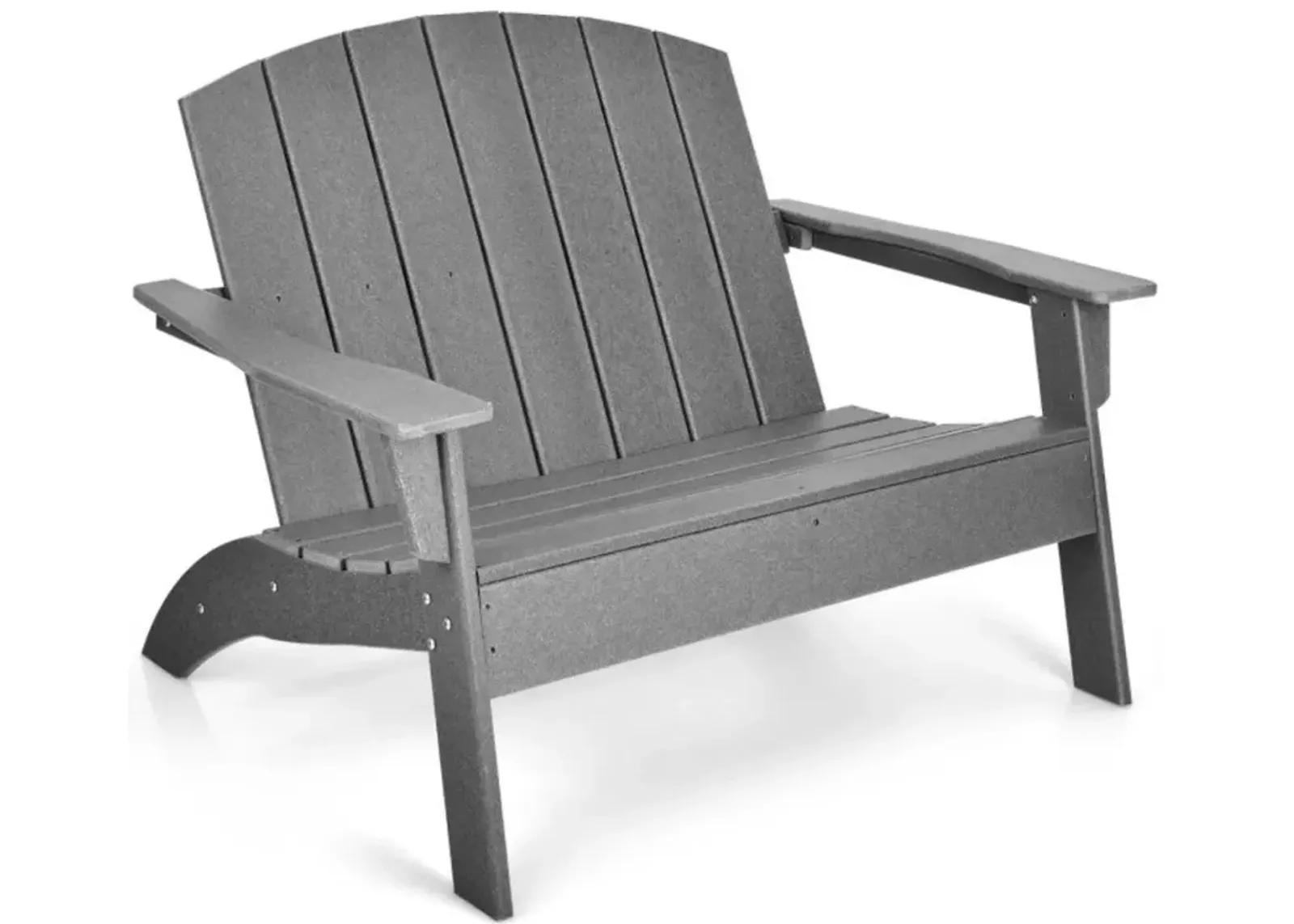 Hivvago HDPE Patio Adirondack Chair for Porch Garden Backyard-Gray