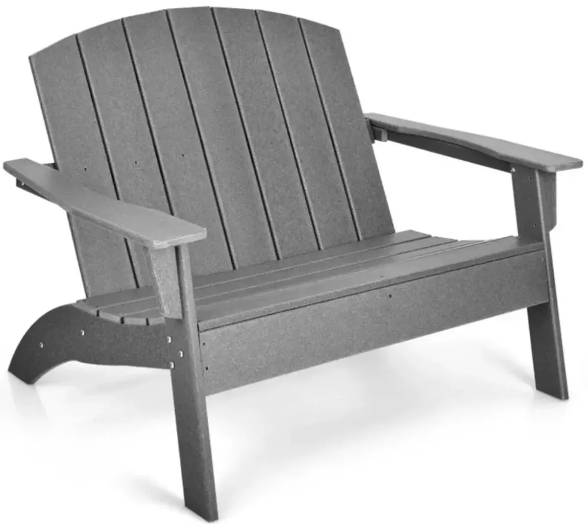 Hivvago HDPE Patio Adirondack Chair for Porch Garden Backyard-Gray