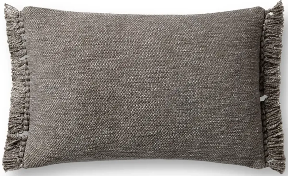 Jett PMH0063 Grey 13''x21'' Polyester Pillow by Magnolia Home by Joanna Gaines x Loloi