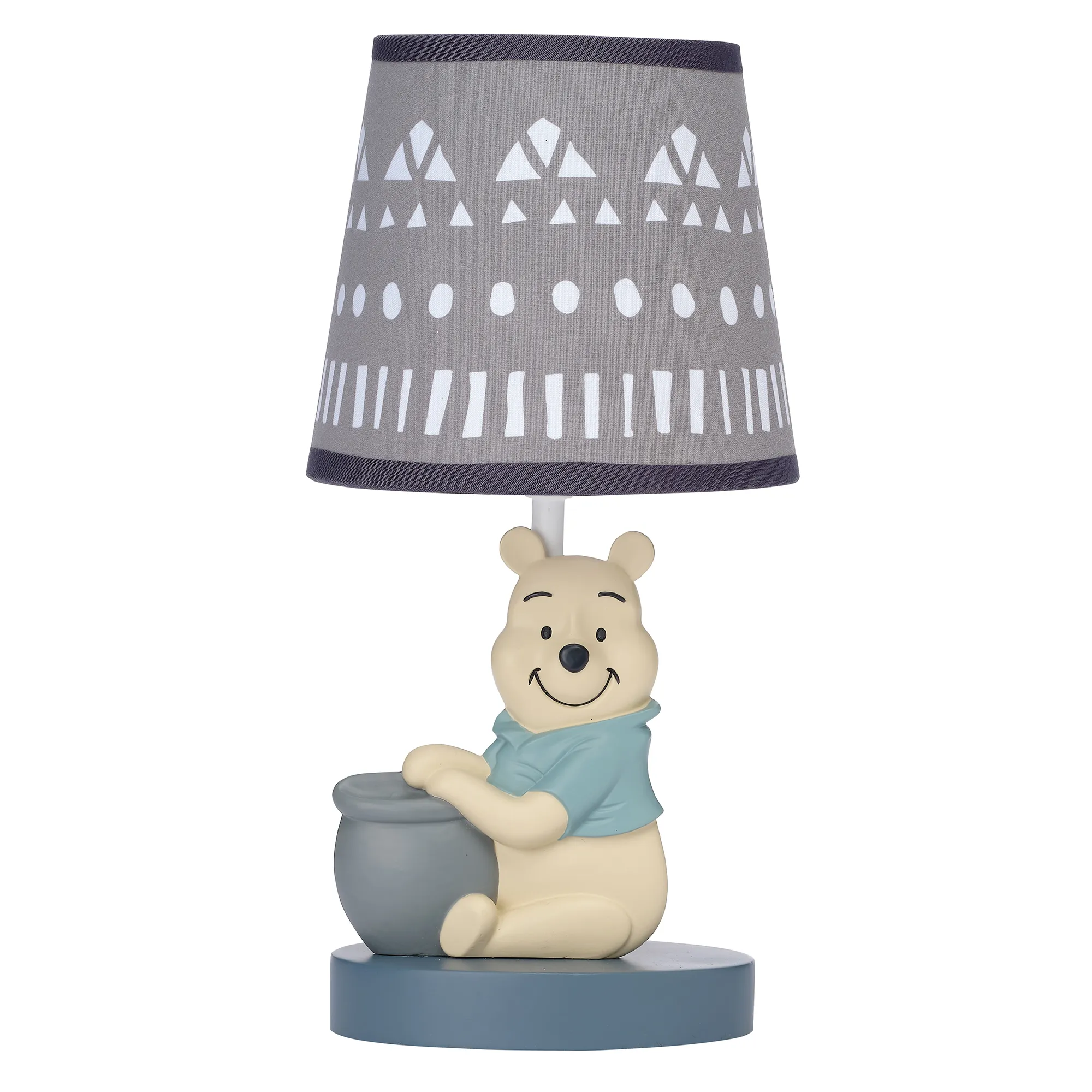 Lambs & Ivy Disney Baby Forever Pooh Gray Lamp with Shade & Bulb