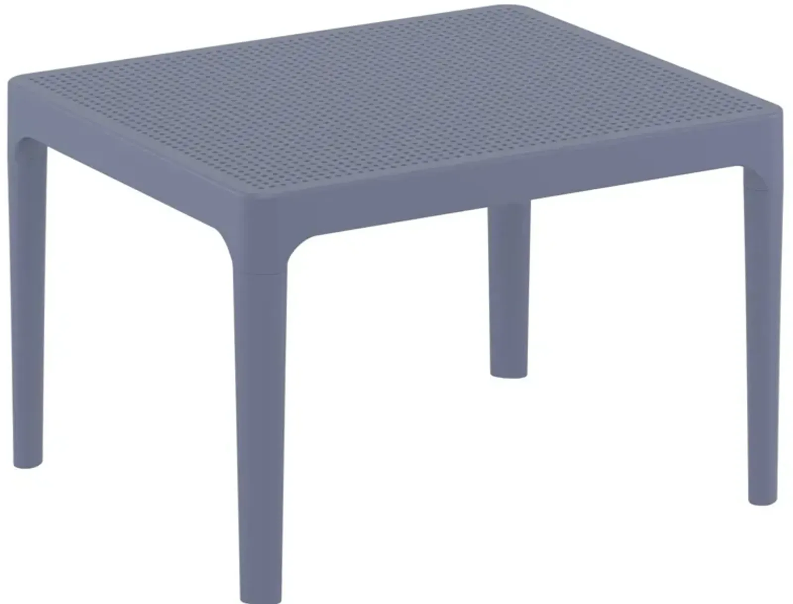 23.5" Black Rectangular Outdoor Patio Side Table