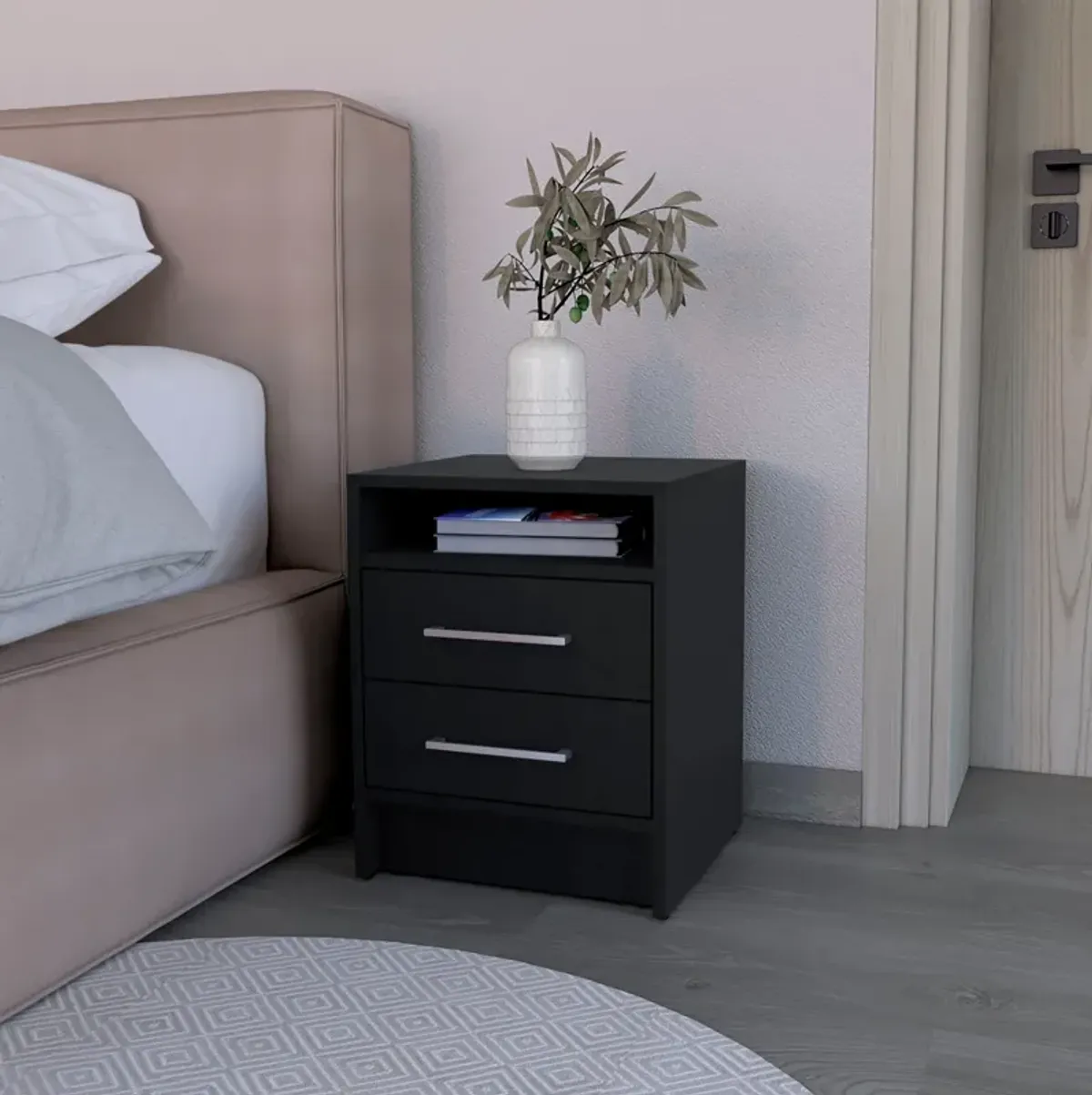 Nightstand Chase, Bedroom, Black