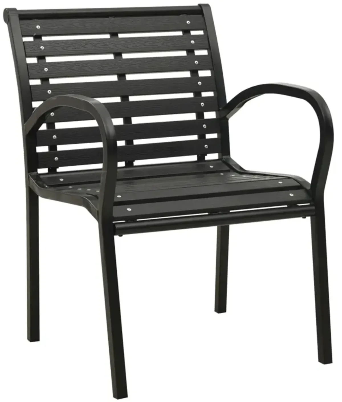 vidaXL Garden Chairs 2 pcs Steel and WPC Black