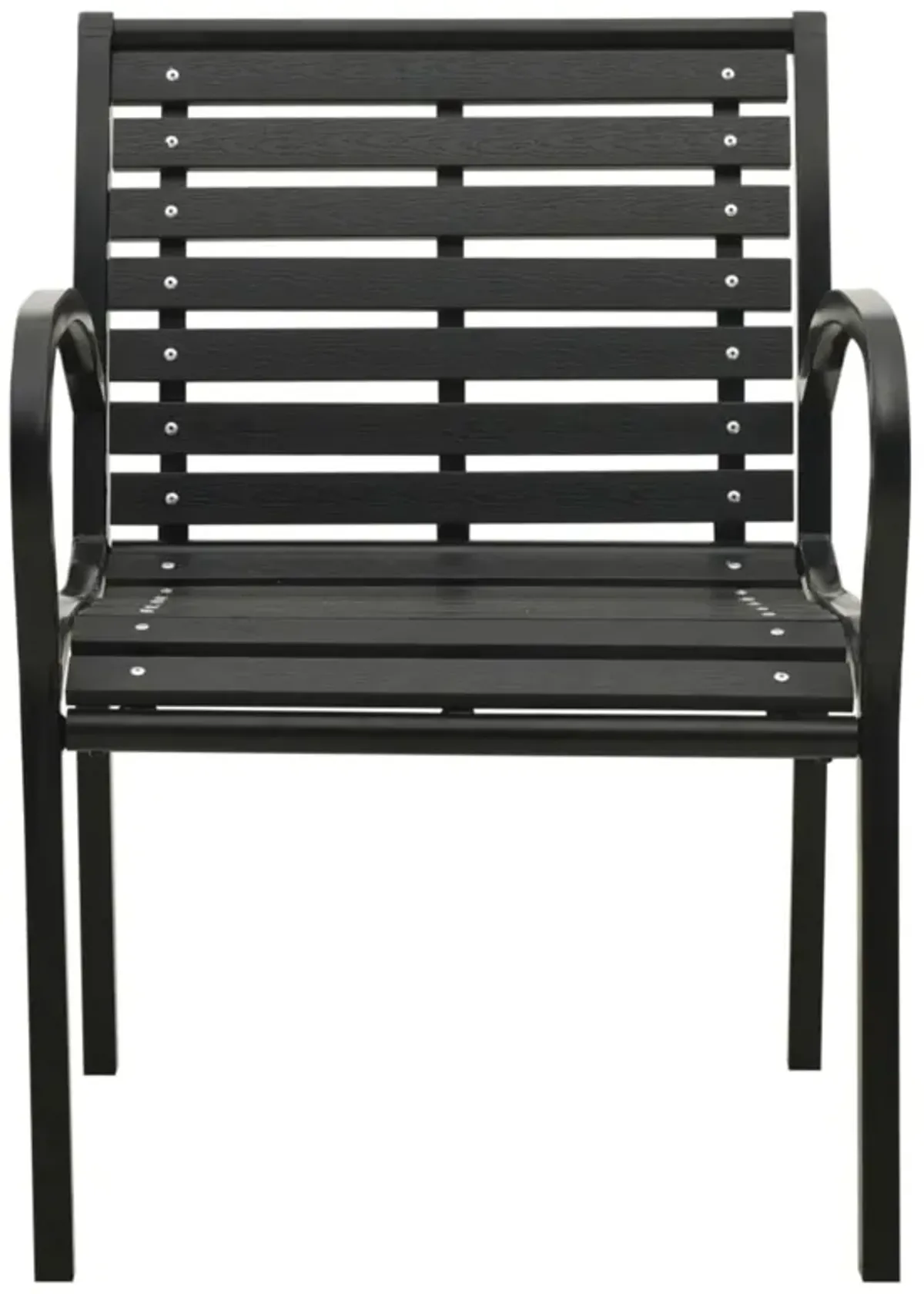 vidaXL Garden Chairs 2 pcs Steel and WPC Black