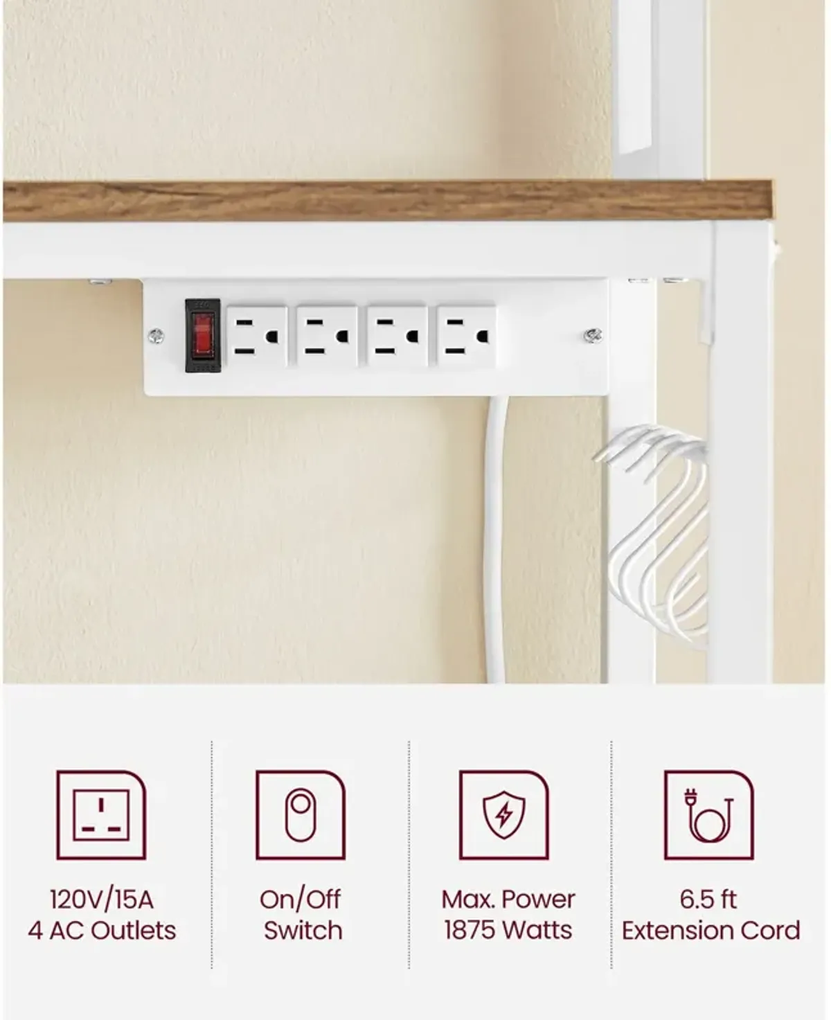 Bakers Rack with Power Outlet