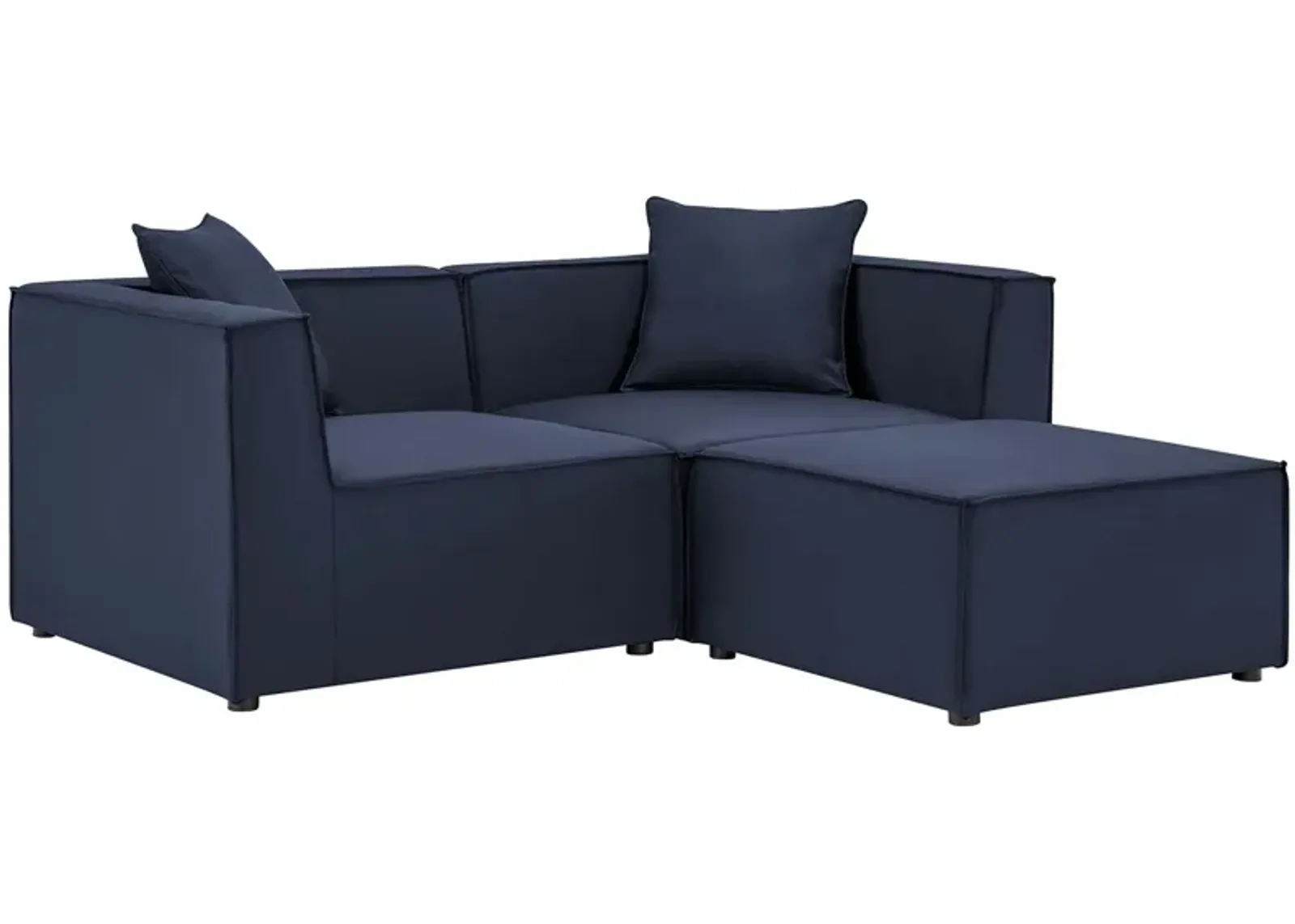 Modway - Saybrook Outdoor Patio Upholstered Loveseat and Ottoman Set