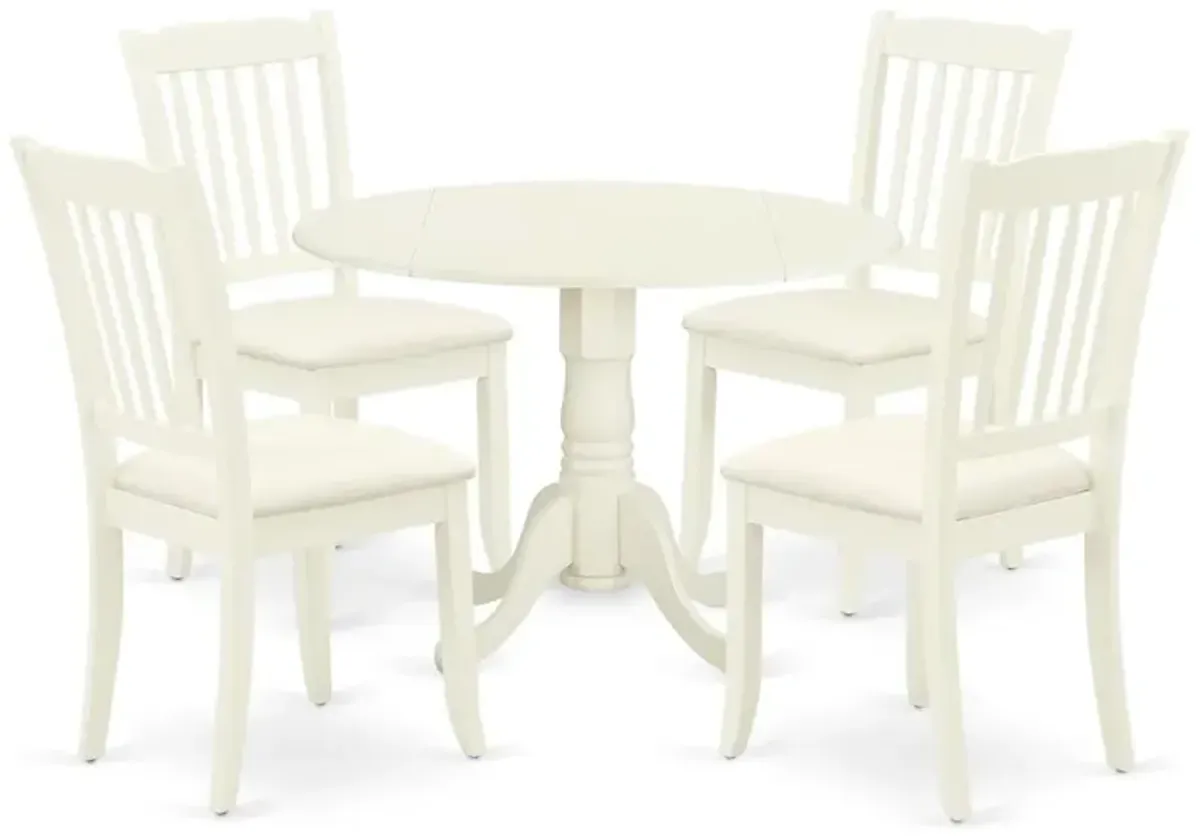 Dining Room Set Linen White, DLDA5-WHI-C