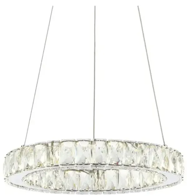 Reese 15.7" Adjustable Integrated LED Metal/Crystal Pendant Pendant