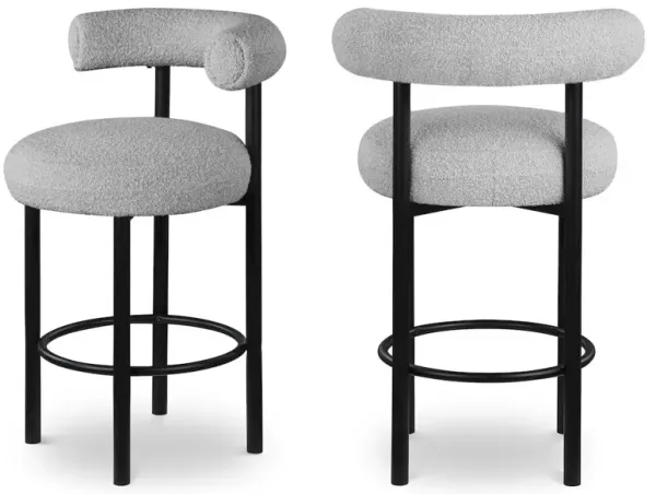 Meridian Furniture Bordeaux Boucle Fabric Stool, Set of 2