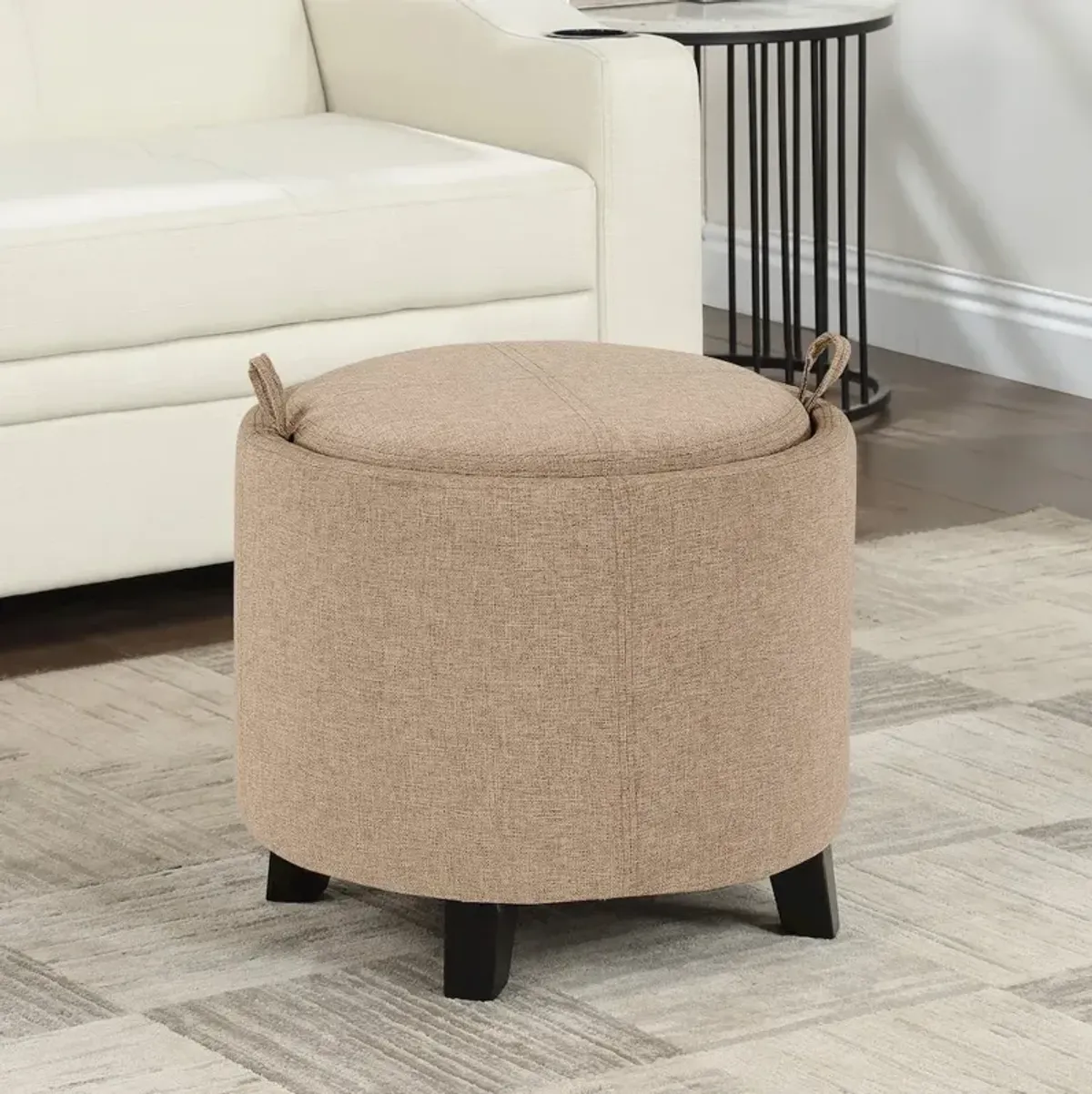 Convenience Concepts Designs4Comfort Oscar Storage Ottoman with Reversible Tray