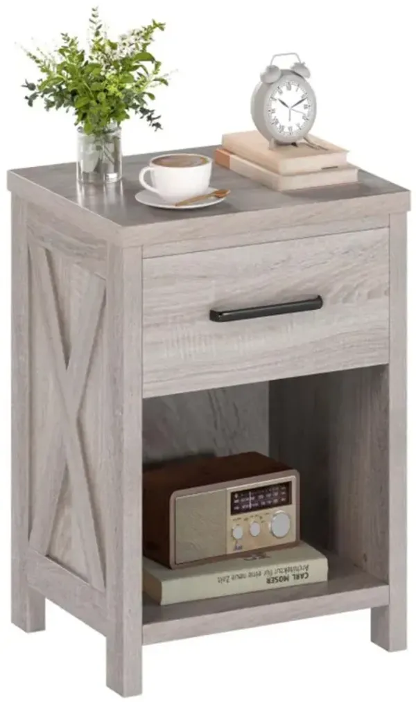 Hivvago Nightstand with Drawer and Shelf