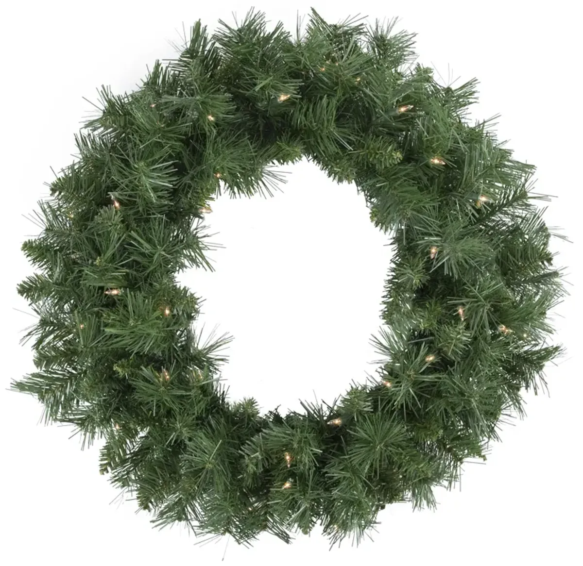 Pre-lit Chatham Pine Artificial Christmas Wreath  24-Inch  Clear Lights