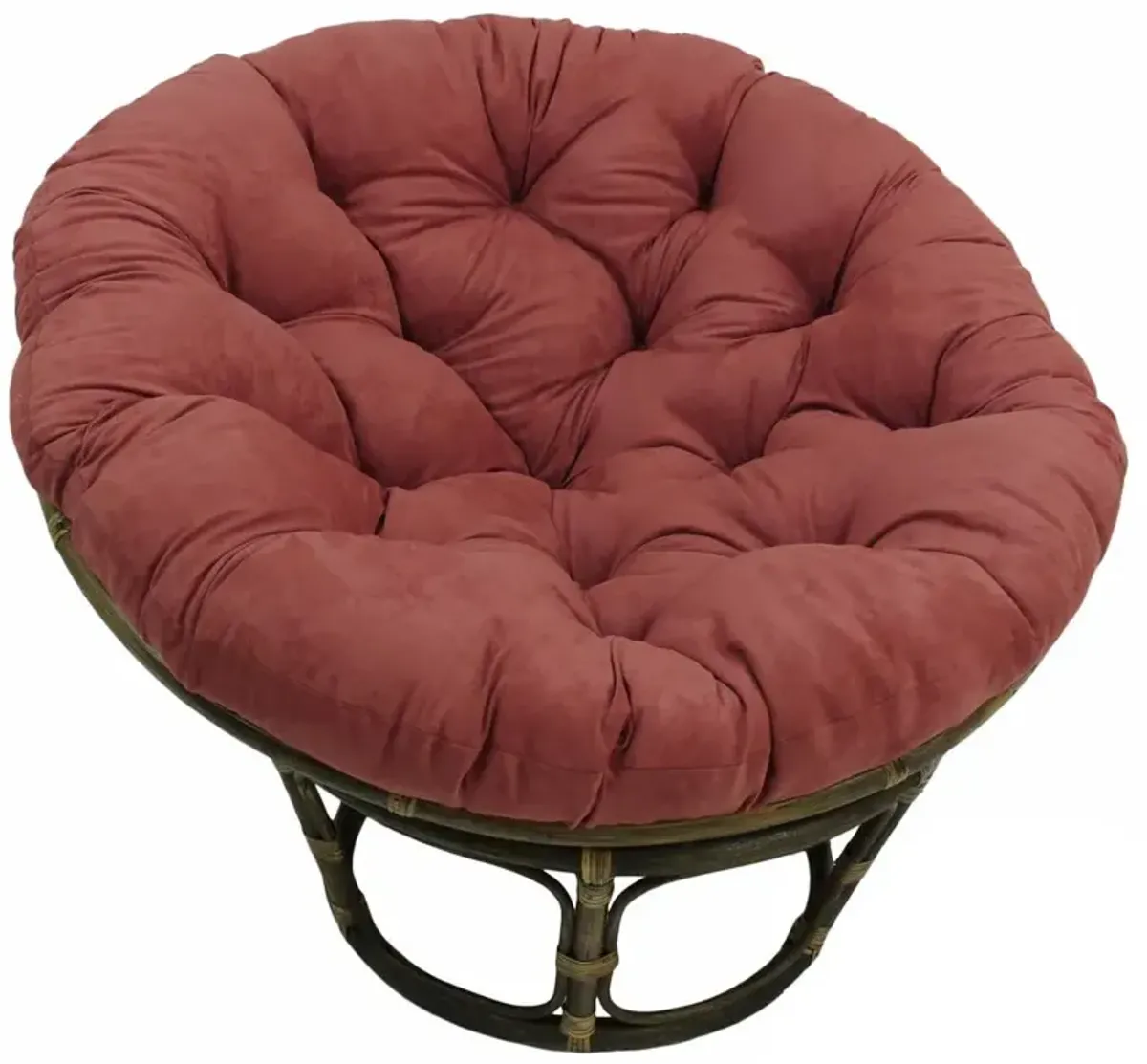 Rattan 42-Inch Papasan Chair with Micro Suede Cushion
